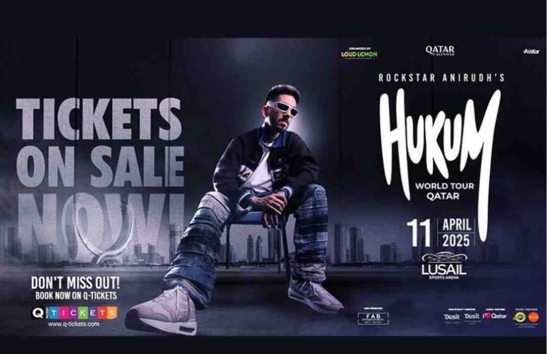 Indian music sensation Anirudh's Hukum Tour to conclude with an exciting finale in Doha on April 11, 2025